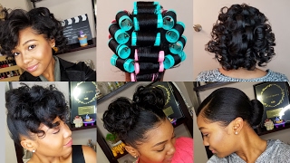 HOW TO ROLLER SET HAIR  Roller Setting Tutorial 2017  RELAXED HAIR [upl. by Doowle]