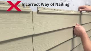 Kaycan Vinyl Siding Installation Tips Nailing [upl. by Aneis]