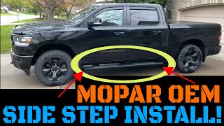 Ram 1500 OEM Mopar Running BoardSide Step Install 2019 [upl. by Ardene47]