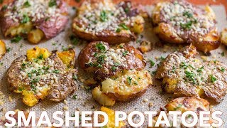 Crispy SMASHED POTATOES  Easy Side Dish [upl. by Baldridge]