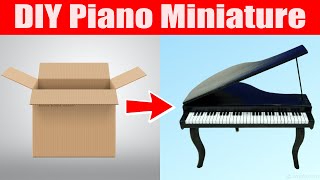 How to Make a Piano with Cardboard  DIY Piano Miniature [upl. by Ahsircal]