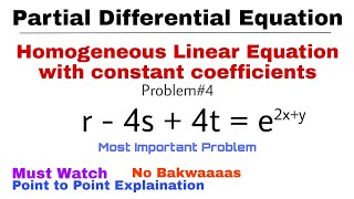 22 Homogeneous Linear Equation  Problem4  Complete Concept  Most Important Problem  PDE [upl. by Airal]