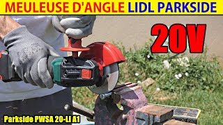 meuleuse dangle parkside lidl pwsa 20 cordless angle grinder akkuwinkelschleifer [upl. by Niwrehs859]