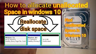 How to allocate unallocated space in windows 10 [upl. by Aiynat121]