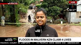 UPDATE Floods in Malvern KZN claim 4 lives [upl. by Assenyl]