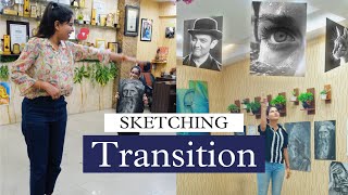 Most Viral Sketching Transitions 😍 ArtistShikhaSharma [upl. by Llenod]