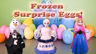 Opening Frozen Elsa 30 Surprise Eggs with Anna and Olaf [upl. by Wini]