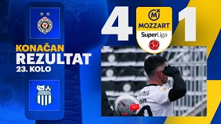 Mozzart Bet Super liga 202425  23Kolo PARTIZAN – OFK BEOGRAD 41 30 [upl. by Fifi]