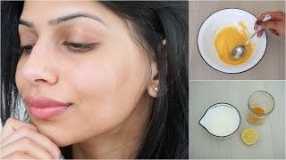 DIY Face Mask for Clear Glowing Skin Turmeric Yogurt amp Lemon [upl. by Fagin936]