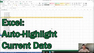 Excel AutoHighlight Current Date conditional formatting [upl. by Anikehs]