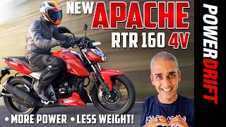 New TVS Apache RTR 160 4V  First Ride Review  PowerDrift [upl. by Yukio]