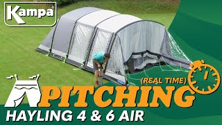 Kampa Hayling 4 amp 6 Air Pitching amp Packing Video Real Time [upl. by Ardekan655]