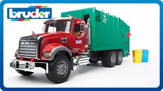 Bruder Toys MACK Granite Rear Loading Garbage Truck 02812 [upl. by Armmat]