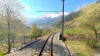 ★ 4K 🇨🇭St Moritz  🇮🇹Tirano early Spring cab ride Bernina Pass Switzerland 042020 [upl. by Ydnar]