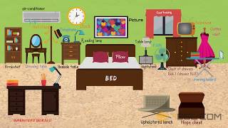 Learn Things in the Bedroom with Pictures  Bedroom Vocabulary  Bedroom Furniture [upl. by Nodnar]