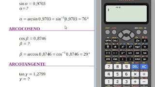 Calcular arcoseno arcocoseno y arcotangente con calculadora [upl. by Zeidman]