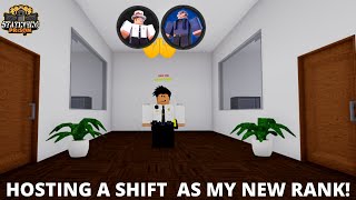 Hosting a shift as my new rank  Life as a Chairperson Stateview Prison ROBLOX [upl. by Macknair131]