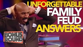 UNFORGETTABLE FAMILY FEUD Answers amp Steve Harvey Funny Moments On Family Feud USA [upl. by Knah608]