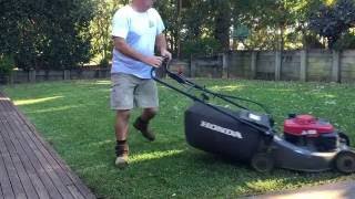 Honda Self Propelled Lawn Mowing Bagging Leaves Pittwater Mowing Australia [upl. by Ojyram717]