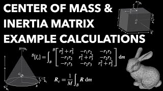 Center of Mass amp Moment of Inertia Matrix  Example Calculations [upl. by Asiled]