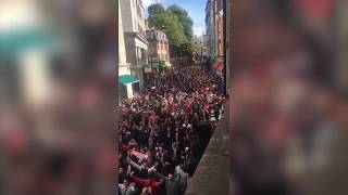 FC Köln fans storm London streets in spectacular video [upl. by Scevor]