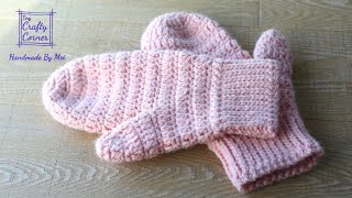 Easy Crochet Mittens Pattern For Beginners [upl. by Ecnedurp848]