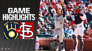 Brewers vs Cardinals Game Highlights 42124  MLB Highlights [upl. by Ydner708]