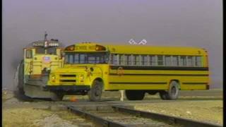 Train School Bus Crash Better Resolution [upl. by Noelc800]