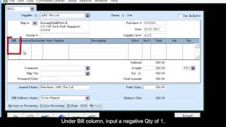 How to record suppliers credit note and apply to Open Bills [upl. by Algy]