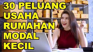 30 PELUANG USAHA RUMAHAN DENGAN MODAL KECIL [upl. by Nosnhoj]