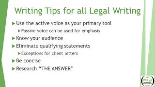 Legal Writing Workshop  Part 1 10 Legal Writing Tips [upl. by Innus379]