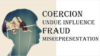 Coercion Undue Influence Fraud Misrepresentation  Indian Contract Act 1872  Law Guru [upl. by Roddy]