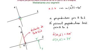 Drepte perpendiculare Distanta de la un punct la o dreapta Mediatoarea si simetricele [upl. by Nohtanhoj772]