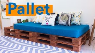 DIY  SOFÁ DE PALLET  Reforma de Kitnet [upl. by Woolcott]