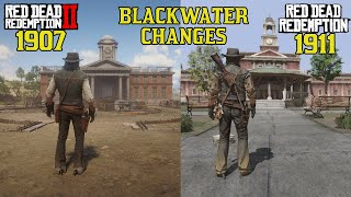 RDR1 VS RDR2 Map Changes Over Time 1907 to 1911 Blackwater Evolution [upl. by Idnahs]