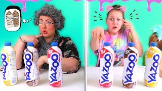 TWIN TELEPATHY MILKSHAKE CHALLENGE Ruby Rube vs Granny [upl. by Htezil75]