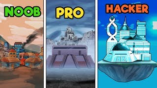 Minecraft  FUTURISTIC BASE DEFENSE NOOB vs PRO vs HACKER [upl. by Aeel653]