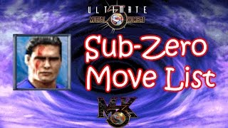 UMK3  MK3  SubZero Move List [upl. by Ireg]