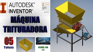 5 Máquina Trituradora  Tolvas   Autodesk Inventor [upl. by Mirabel123]