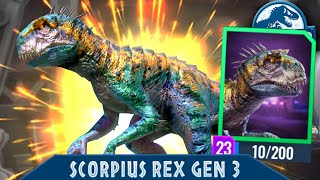 SCORPIOS REX GEN 3 IN ALIVE  Jurassic World Alive [upl. by Botnick319]