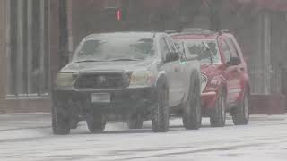 DOWNTOWN KALISPELL SNOW COLD ANDF WIND [upl. by Glanti672]