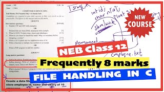 Class 12 C programming 8 marks File handling [upl. by Helms]