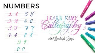 How to Write the Numbers in Faux Calligraphy [upl. by Samtsirhc]