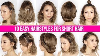 10 Easy Ways To Style Short Hair amp Long Bob  Tina Yong [upl. by Canfield]