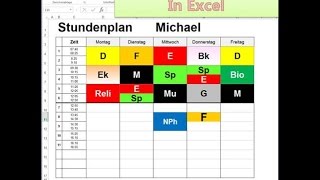 Stundenplan Vorlage in Excel bearbeiten [upl. by Isus]