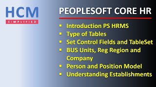 HR Fundamentals  Part 1  PeopleSoft Core HR [upl. by Benson]