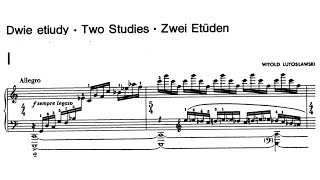 Witold Lutosławski  2 Studies for Piano with score [upl. by Dupuy]