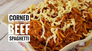 Cheesy Corned Beef Spaghetti  FilipinoStyle [upl. by Nnainot]