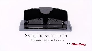 Swingline SmartTouch 20 Sheet 3Hole Punch  74133 [upl. by Goodden382]