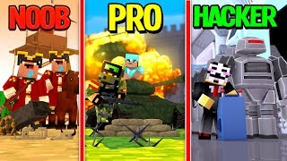 Minecraft  NOOB PRO HACKER  WORLD WAR 3 [upl. by Dominy323]